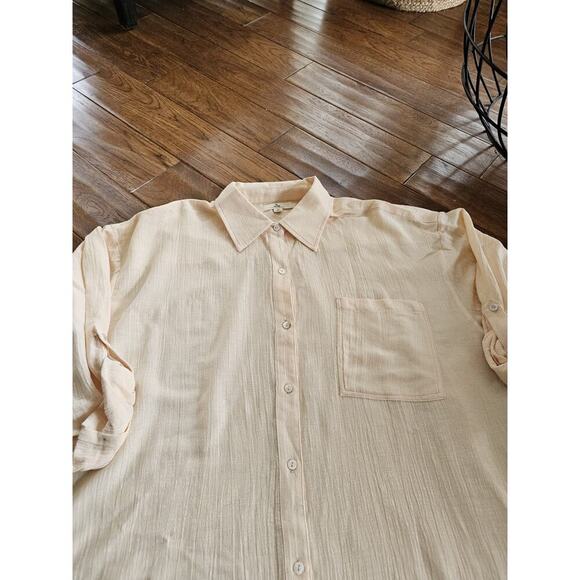 Rip Curl Linen Blend Gauze Button Down Shirt Women's Size XL Beach Surfer NWT - Picture 9 of 10